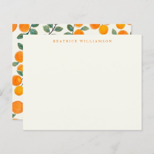 Budget Watercolor Oranges Personalized Stationery
