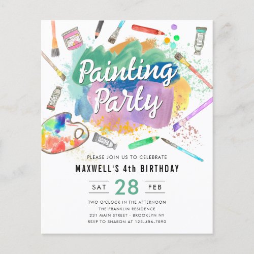 Budget Watercolor Paint Painting Party Birthday
