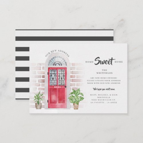 Budget Watercolor Red Door Moving Announcement