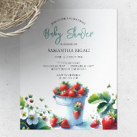 Budget Watercolor Strawberry Baby Shower