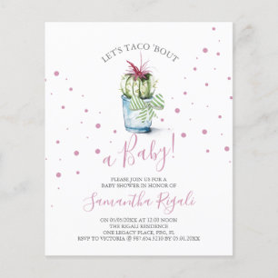 Budget Watercolor Taco Bout Baby Shower Flyer