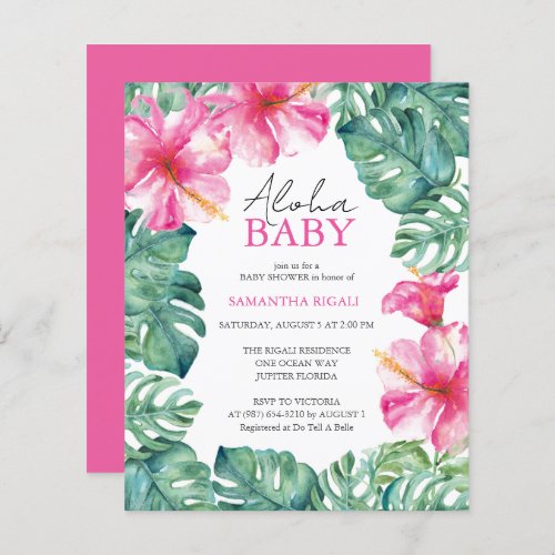 Budget Watercolor Tropical Summer Baby Shower