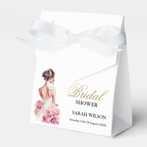 Budget Watercolor Wedding Gown Bridal Shower  Favor Boxes
