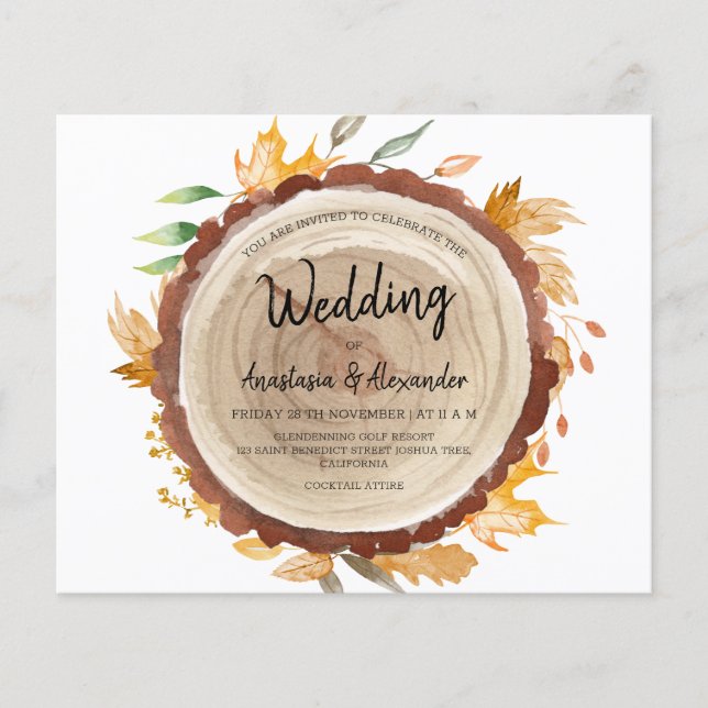 Budget/ watercolor/ wedding invitation. Invitation Flyer (Front)
