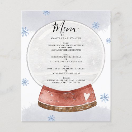 Budget Watercolor WEDDING MENU Flyer