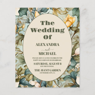 Budget Watercolor White Lily Art Nouveau Wedding