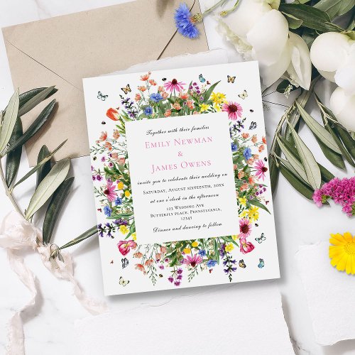 Budget Watercolor Wildflower Wedding