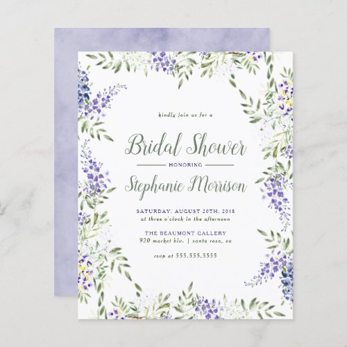 Budget Watercolor Wisteria Floral Bridal Shower