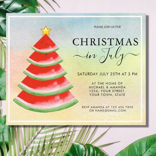 Budget Watermelon Christmas in July Party Invite