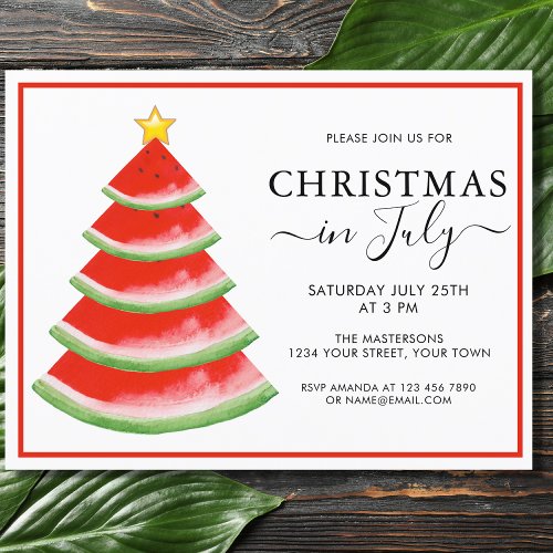 Budget Watermelon Christmas in July Party Invite