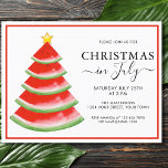 Budget Watermelon Christmas in July Party Invite<br><div class="desc">This Budget Christmas in July Party Invitation is decorated with a red watercolor watermelon tree.
Easily customizable.
Use the Design Tool to change the text size,  style,  or color.
Because we create our artwork you won't find this exact image from other designers.
Original Watercolor © Michele Davies.</div>