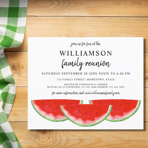 Budget Watermelon Family Reunion Invitation