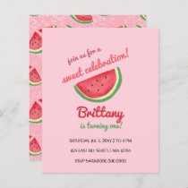 Budget watermelon summer birthday party invitation