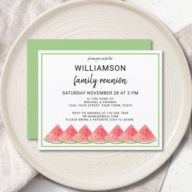 Budget Watermelon Summer Family Reunion Invitation (Creator Uploaded)