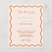 Budget Wavy Terracotta Photo Wedding Invitation