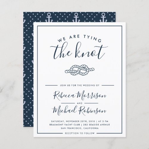 Budget We Are Tying The Knot Nautical Wedding
