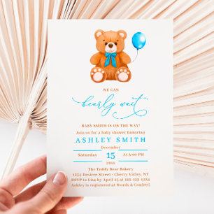 BUDGET We Can Bearly Wait Baby Boy Shower Flyer