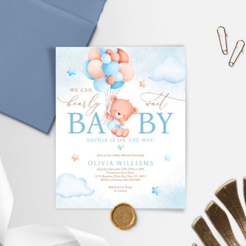 Budget We Can Bearly Wait Baby Shower Invitation