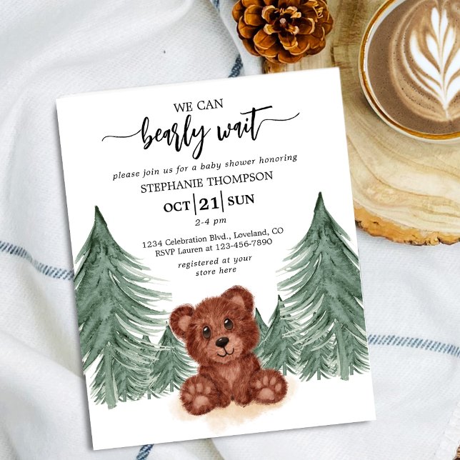 Budget We Can Bearly Wait Baby Shower Invitation (Creator Uploaded)