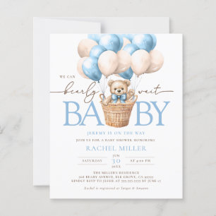Budget We Can Bearly Wait Bear Baby Shower Invite