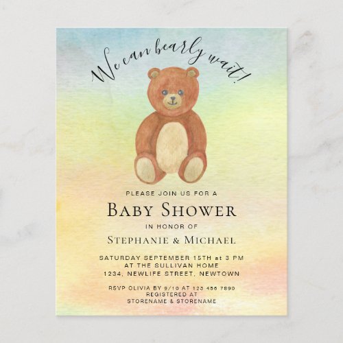 Budget We Can Bearly Wait Couples Baby Shower 