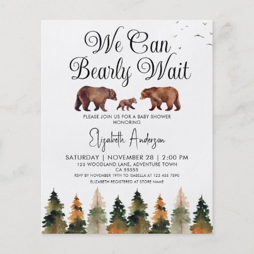 Budget We Can Bearly Wait Fall Baby Shower Flyer