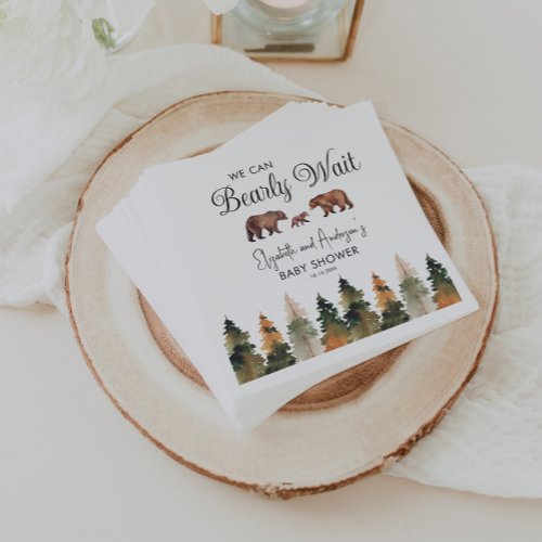 Budget We Can Bearly Wait Fall Baby Shower Napkins