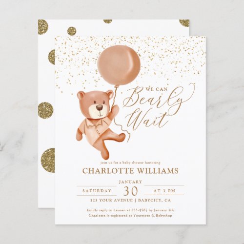 Budget We Can Bearly Wait Neutral Baby Shower 