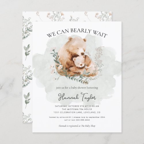 Budget We Can Bearly Wait Teddy Bear Baby Shower