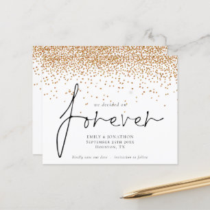 Budget We Decided Forever Gold Glitter Save Date