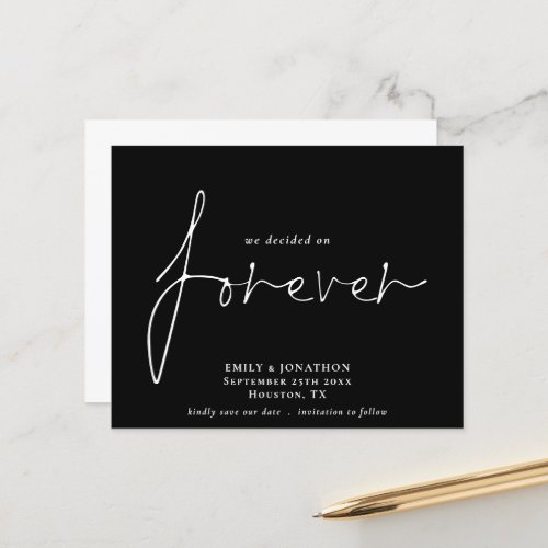 Budget We Decided on Forever Black Save The Date
