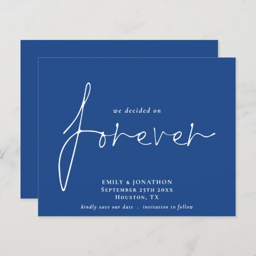 Budget We Decided on Forever Blue Save The Date