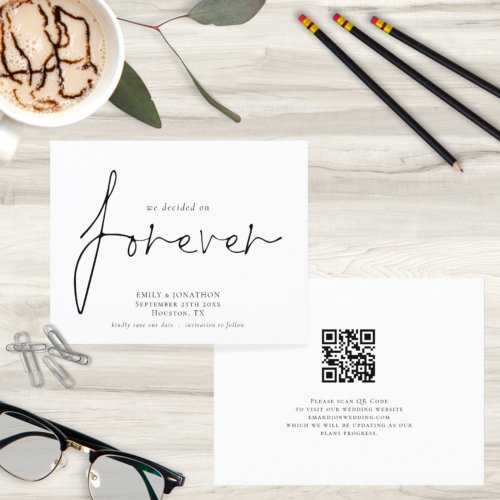 Budget We Decided on Forever QR Code Save The Date