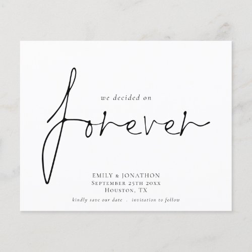 Budget We Decided on Forever Simple Save The Date