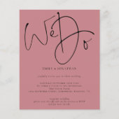 Budget We Do Dusty Rose QR Code Wedding Invite (Front)
