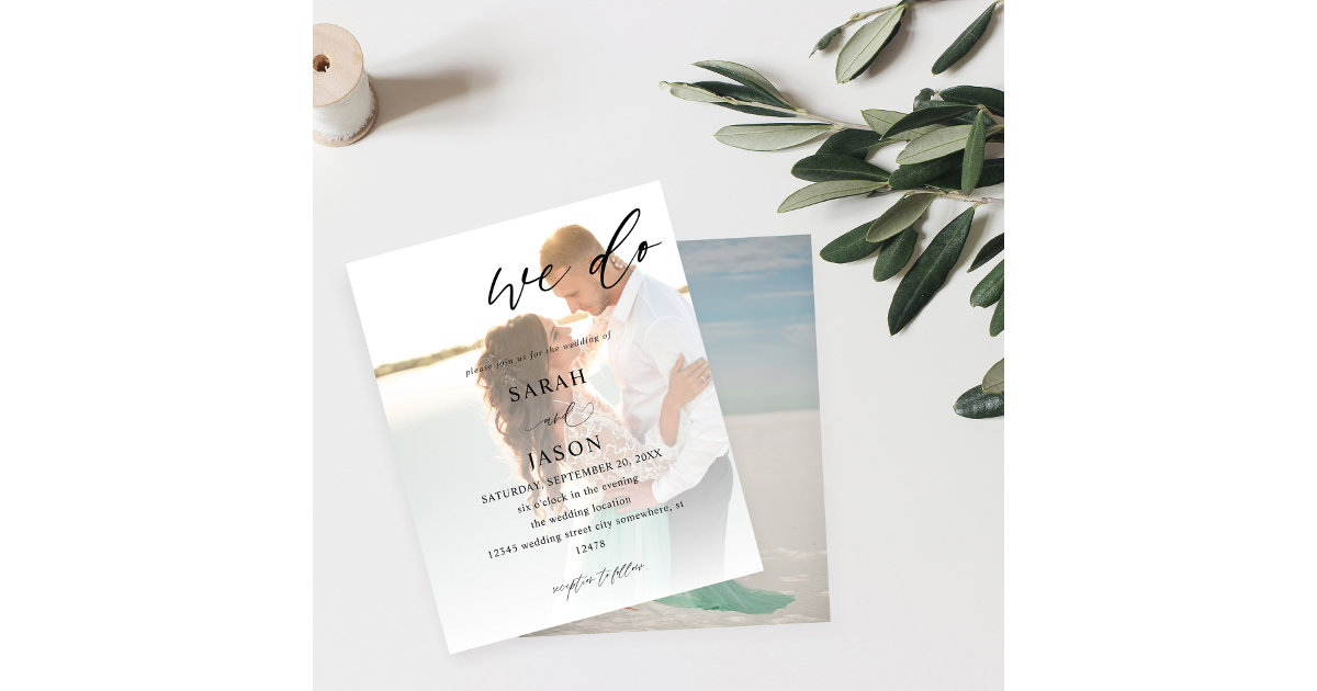 Budget We Do Photo Calligraphy Wedding | Zazzle