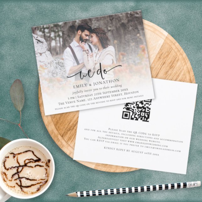 Budget We Do Photo Overlay QR Code Wedding Invite (Creator Uploaded)