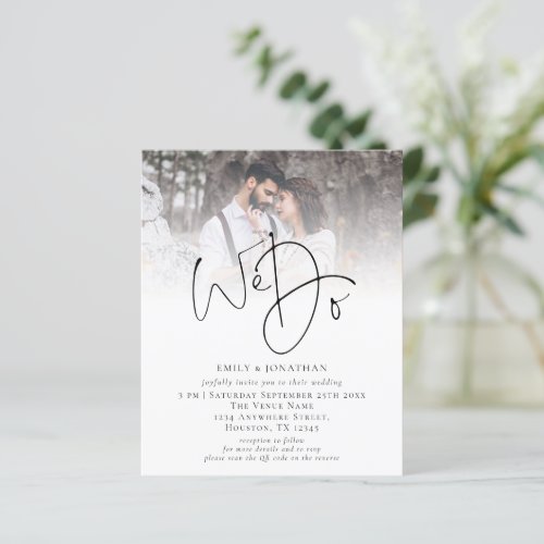 Budget We Do QR Code Photo Wedding Invitation