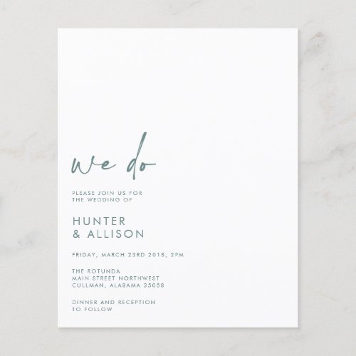 BUDGET We Do Wedding Invitation