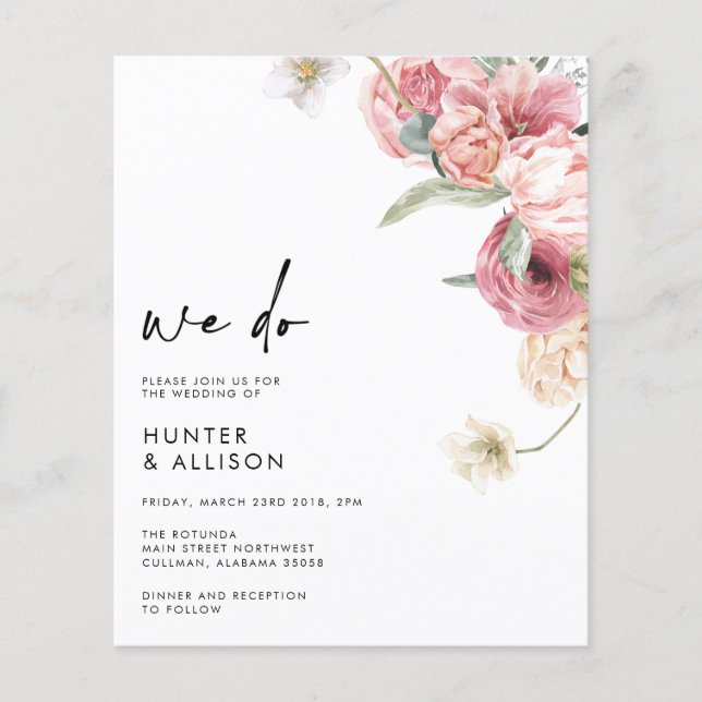 BUDGET We Do Wedding Invitation | Annabeth | Flyer (Front)