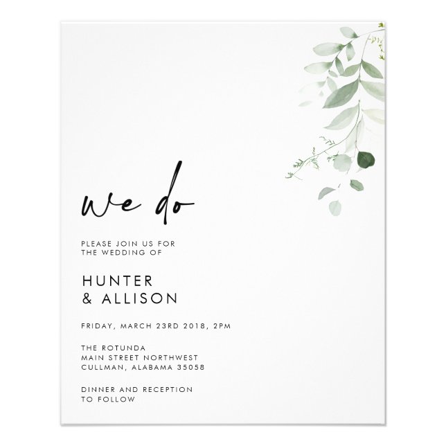 BUDGET We Do Wedding Invitation Flyer (Front)