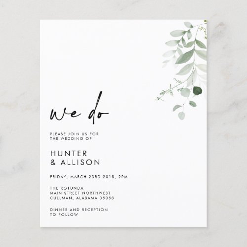 BUDGET We Do Wedding Invitation Flyer