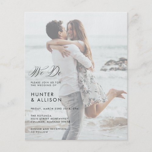 BUDGET We Do Wedding Photo Invitation Flyer