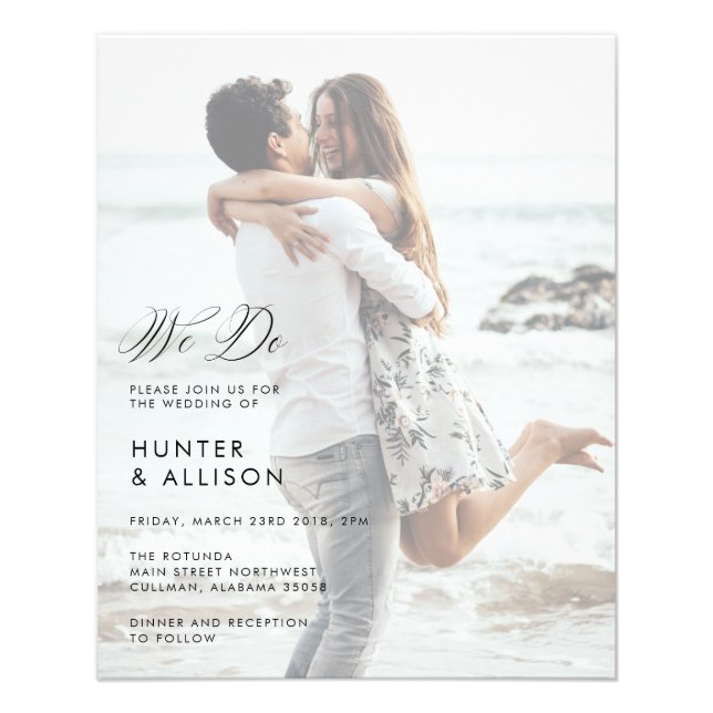 BUDGET We Do Wedding Photo Invitation Flyer (Front)