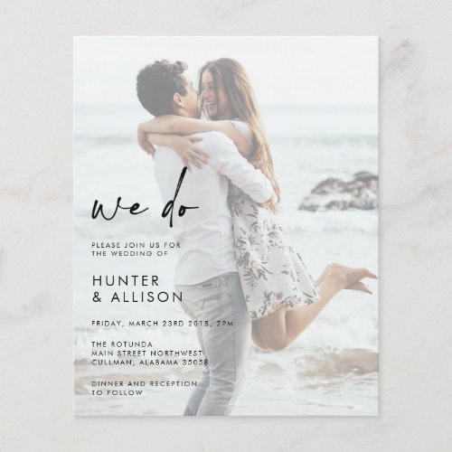 BUDGET We Do Wedding Photo Invitation Flyer