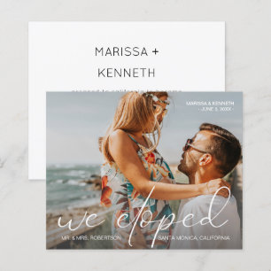 Budget We Eloped Photo Landsc Wedding Announcement
