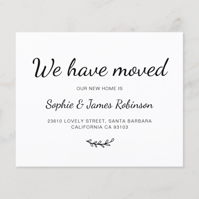 Budget We Have Moved New Home Moving Announcement (Front)