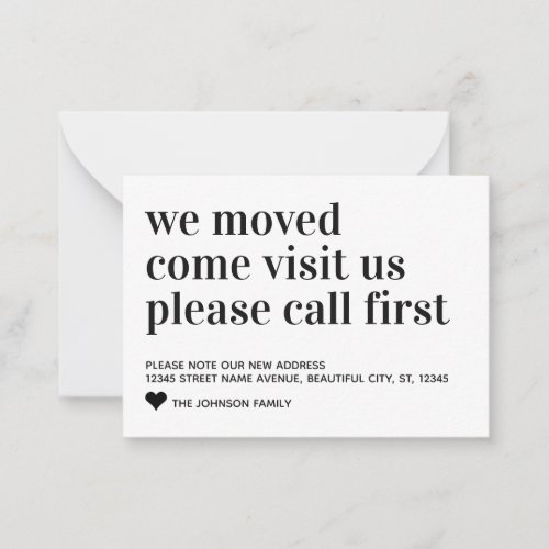 Budget We Moved Come Visit Call First Moving Card