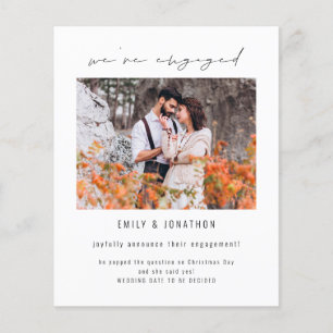 Budget We’re Engaged Photo Engagement Announcement