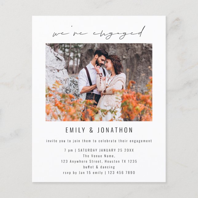 Budget We’re Engaged Photo Engagement Party  (Front)